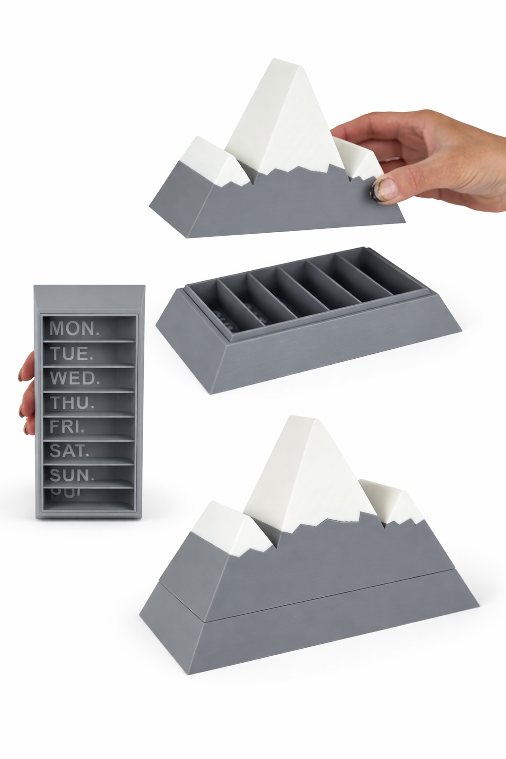 Mountain Pill Organizer: 7-Day Weekly Vitamin Case