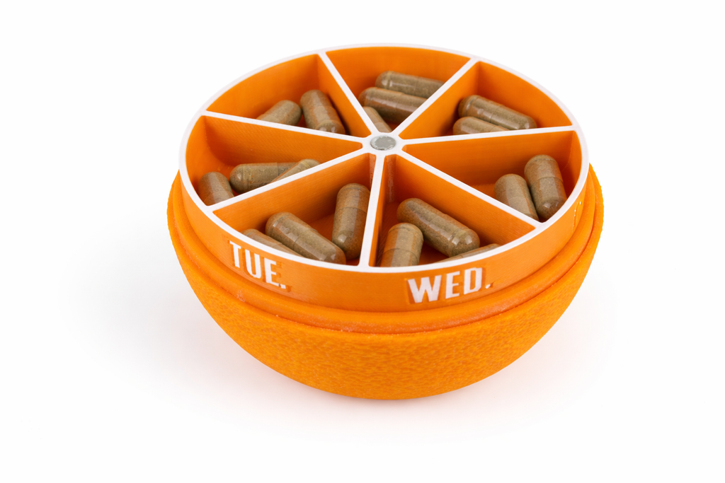Fruit Pill Organizer - Weighted Weekly Vitamin Case